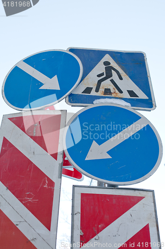 Image of traffic signs conflict