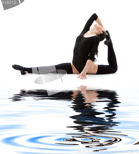 Image of fitness instructor in black leotard