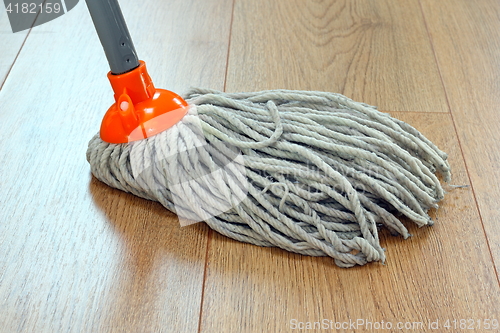 Image of cleaning wooden floor