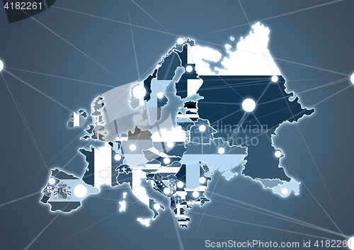 Image of Color Country Map of Europe