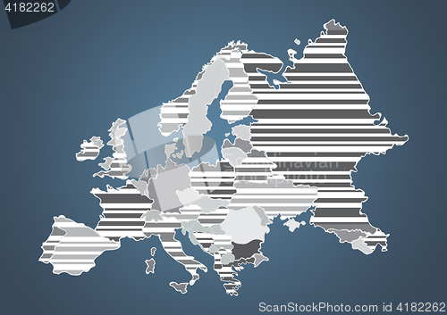 Image of Color Country Map of Europe