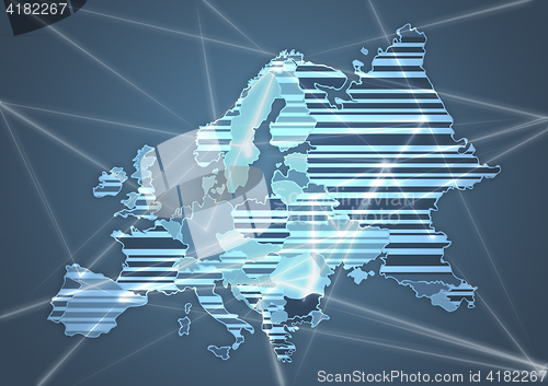 Image of Color Country Map of Europe