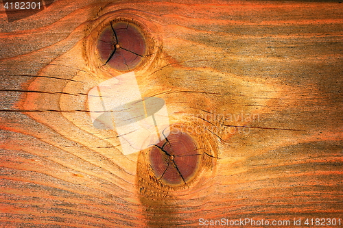 Image of knots on fir plank surface