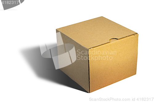 Image of closed carton box over white