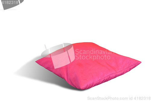 Image of pink pillow over white background