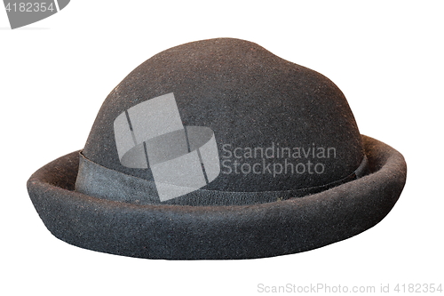Image of black old hat isolated on white