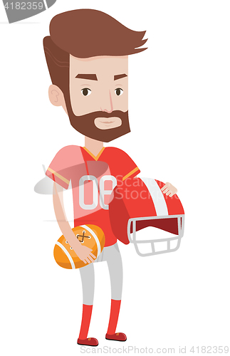 Image of Young rugby player vector illustration.