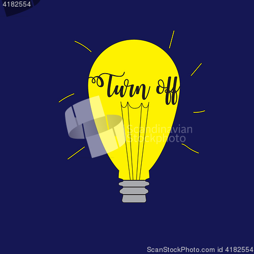 Image of Light bulb on blue background
