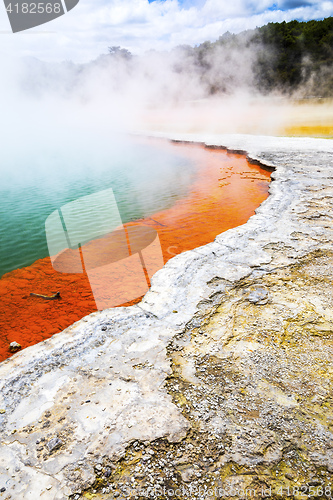 Image of hot sparkling lake in New Zealand