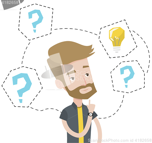 Image of Man having business idea vector illustration.