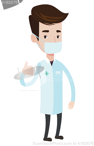 Image of Doctor giving thumbs up vector illustration.