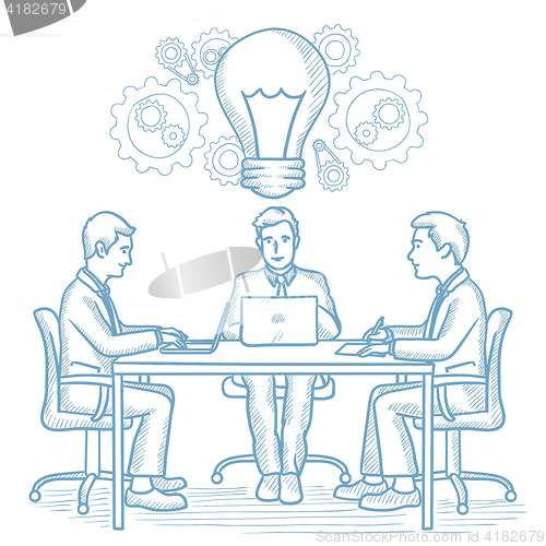 Image of Business team working on new business idea.