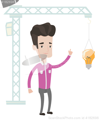 Image of Man having business idea vector illustration.