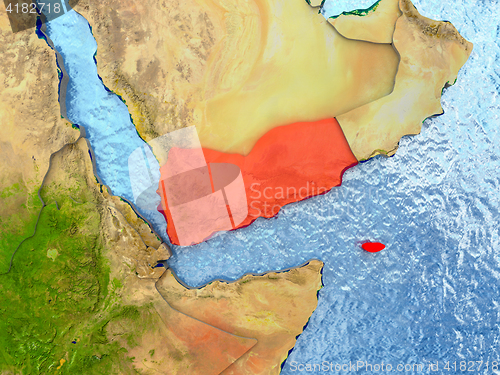 Image of Yemen in red