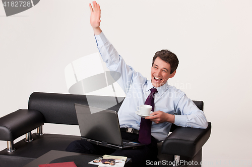 Image of Young Man And Computer