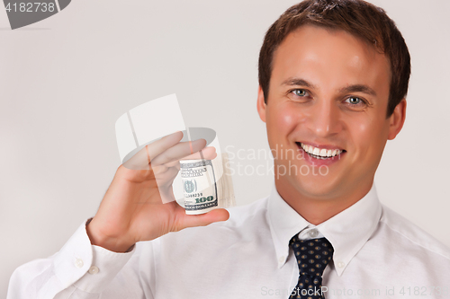 Image of Young Emotional Man In A Business Suit