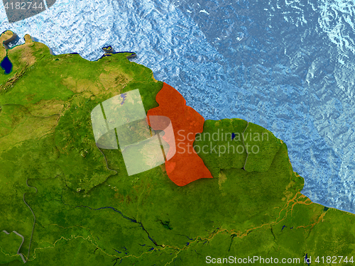 Image of Guyana in red