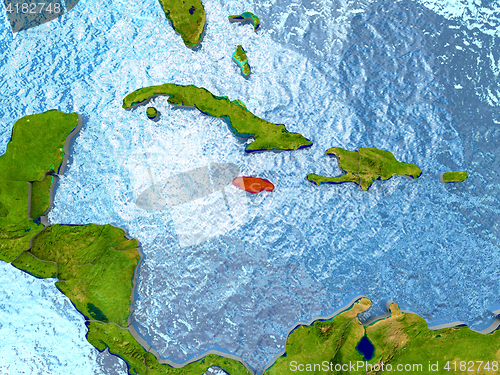 Image of Jamaica in red