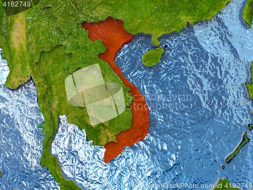 Image of Vietnam in red