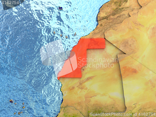 Image of Western Sahara in red