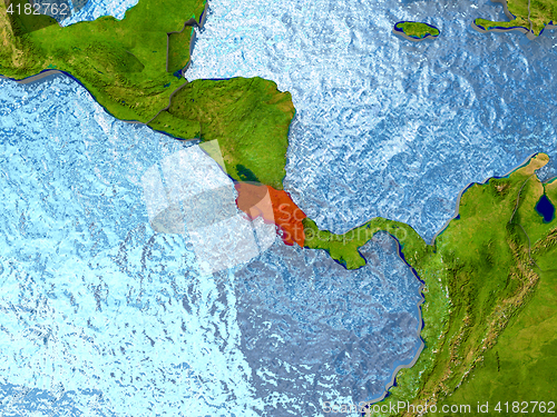 Image of Costa Rica in red