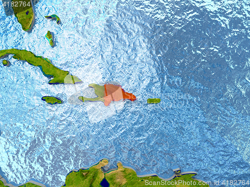 Image of Dominican Republic in red