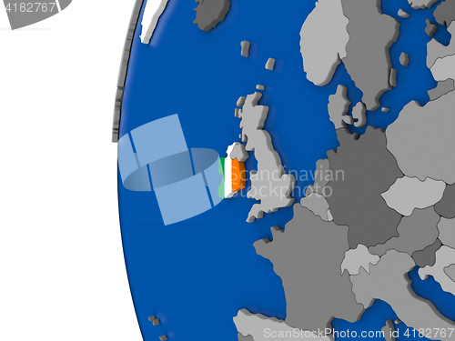 Image of Ireland on globe