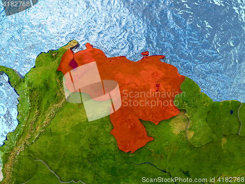 Image of Venezuela in red