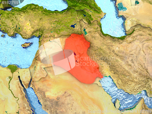 Image of Iraq in red