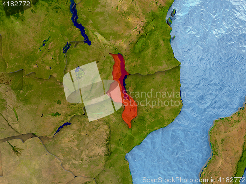 Image of Malawi in red