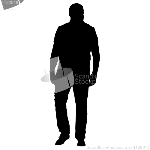 Image of Black silhouettes man on white background. illustration