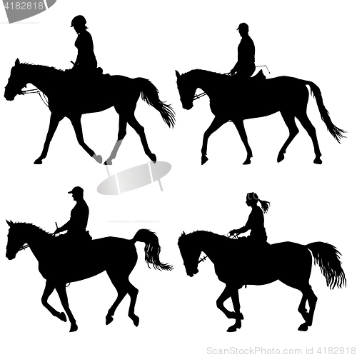 Image of Set silhouette of horse and jockey