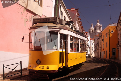 Image of EUROPE PORTUGAL LISBON TRANSPORT FUNICULAR TRAIN