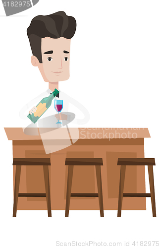 Image of Bartender standing at the bar counter.