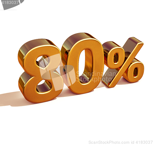 Image of 3d Gold 80 Eighty Percent Discount Sign