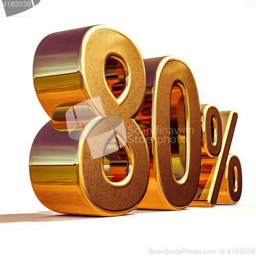 Image of 3d Gold 80 Eighty Percent Discount Sign