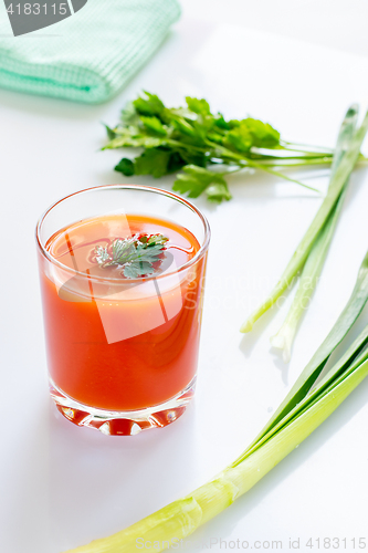 Image of Natural tomato juice and veggies