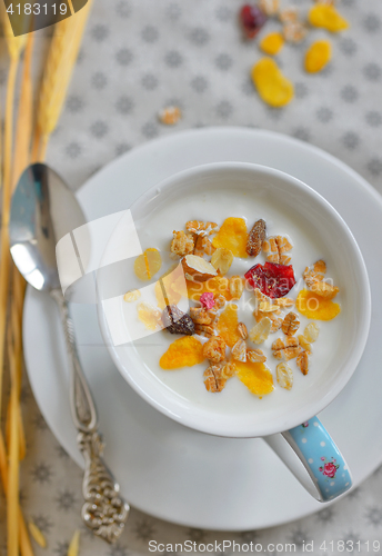 Image of Cup of yogurt with cereals