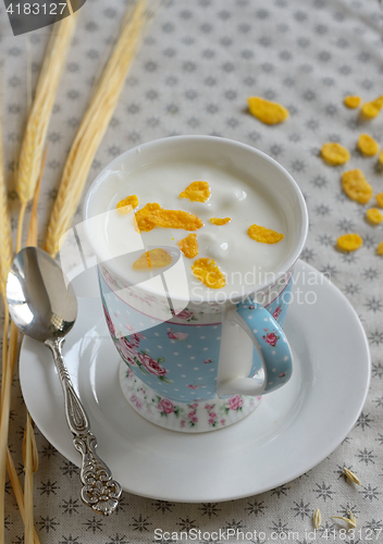 Image of Cup of yogurt with cereals