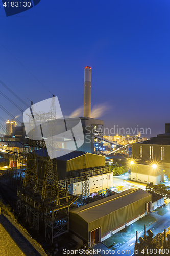 Image of Hong Kong power station at sunset