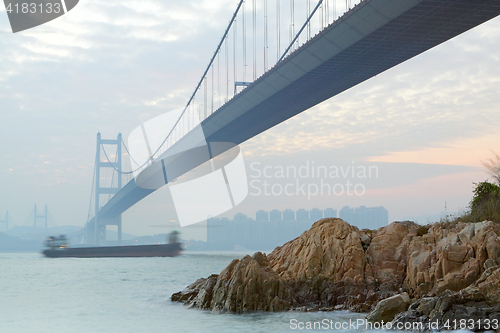 Image of Tsing ma bridge sunset,Hongkong 