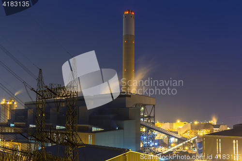 Image of Hong Kong power station at sunset