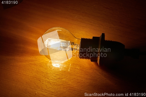 Image of Light bulb on a table