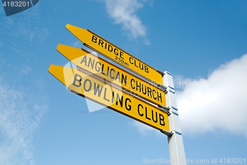 Image of Direction signs in a town