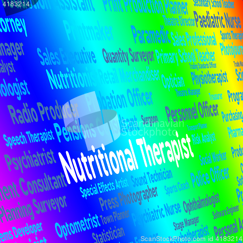 Image of Nutritional Therapist Represents Work Nutriment And Foods