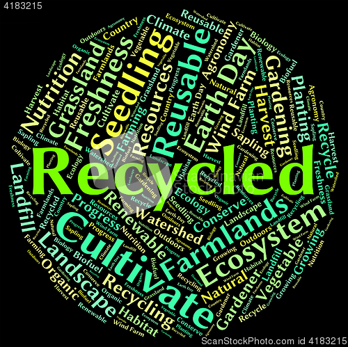 Image of Recycled Word Shows Earth Friendly And Environmentally