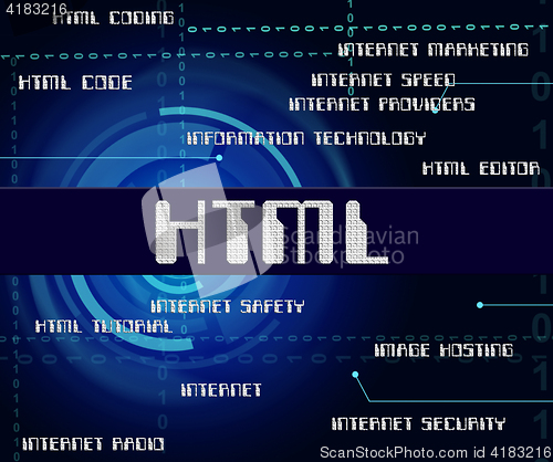 Image of Html Word Represents Hypertext Markup Language And Code