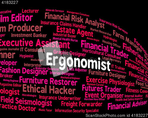 Image of Ergonomist Job Shows Position Word And Career