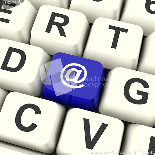 Image of Email Computer Key For Emailing Or Contacting