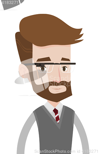 Image of Young man wearing smart glass vector illustration.